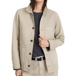 Alex Mill Britt Work Jacket | Putty Beige Cotton Utility Jacket | Size XL | NWT